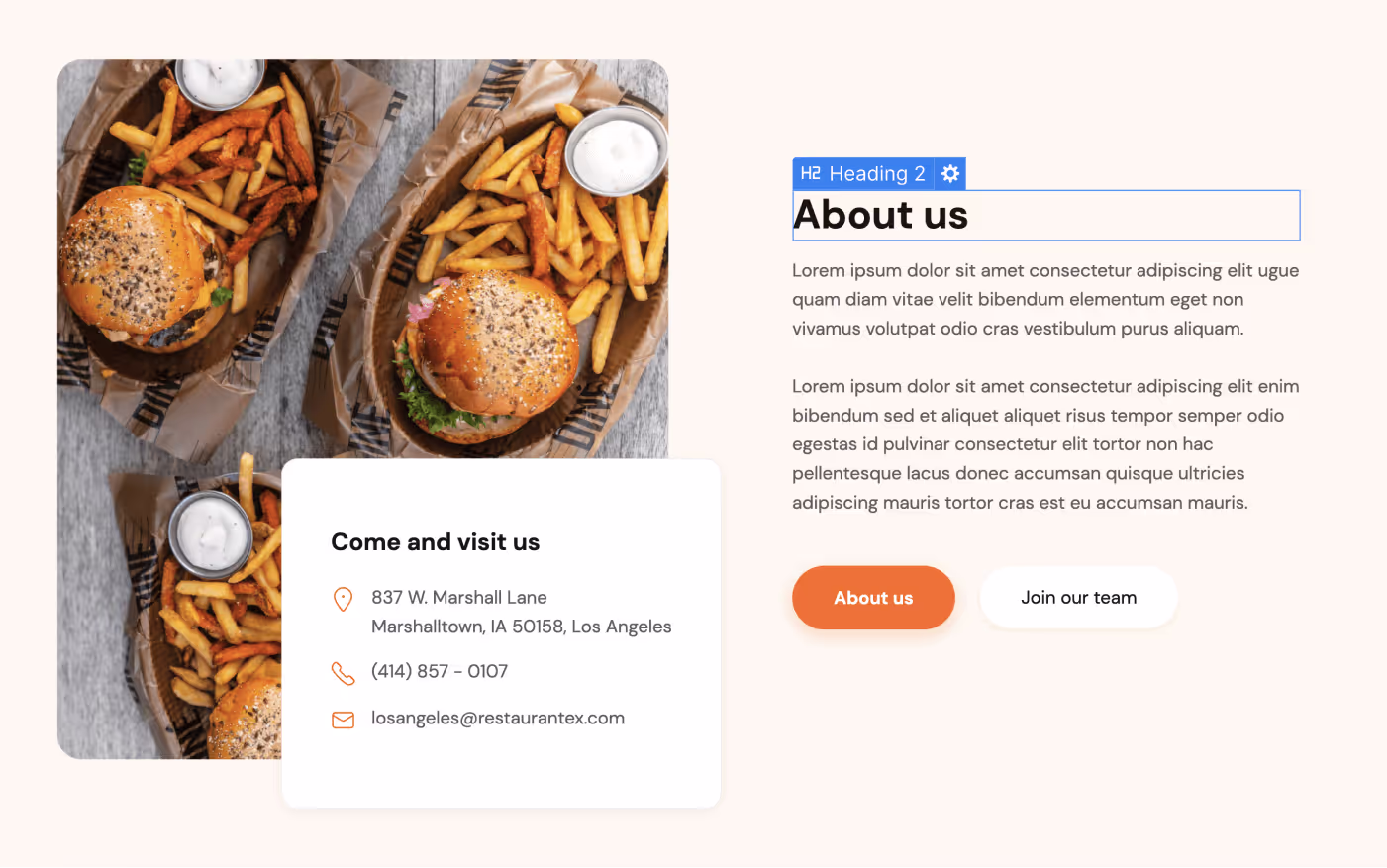Static Content - Restaurante X Webflow Template